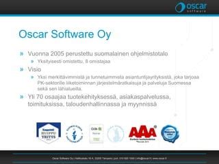 oscar erp|oscar software oy.